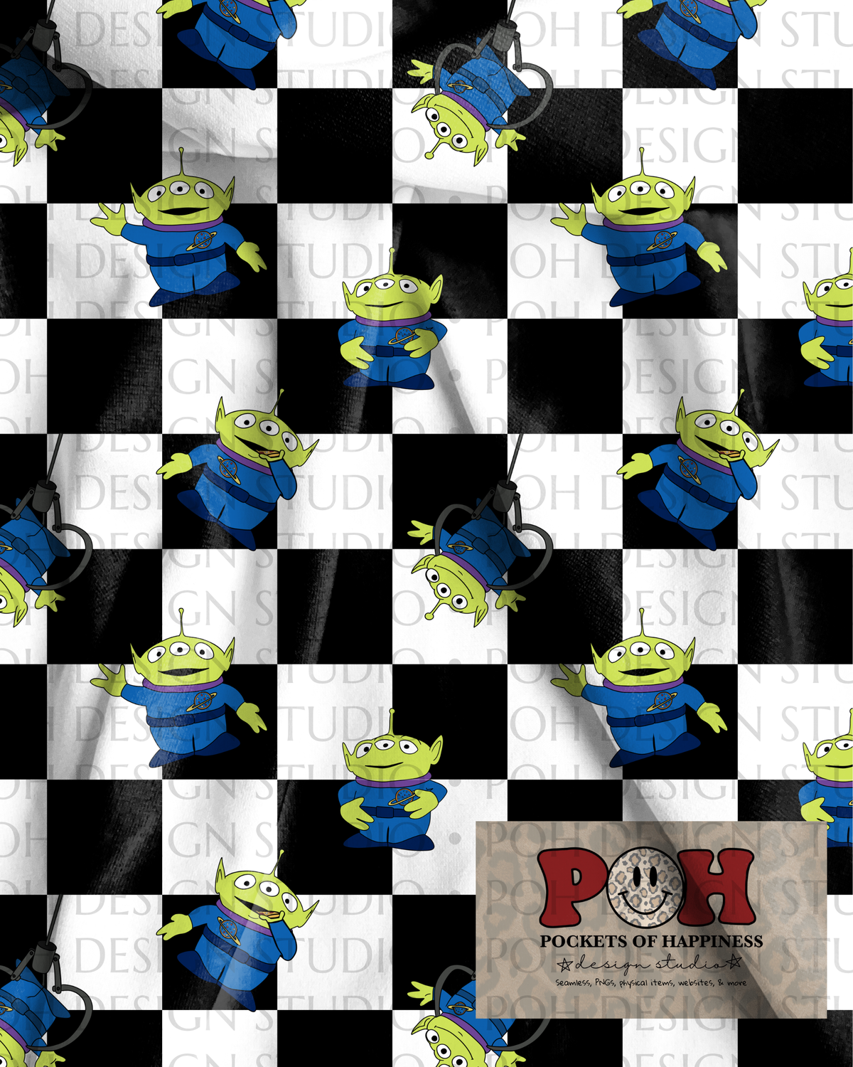 Aliens Checkers Seamless