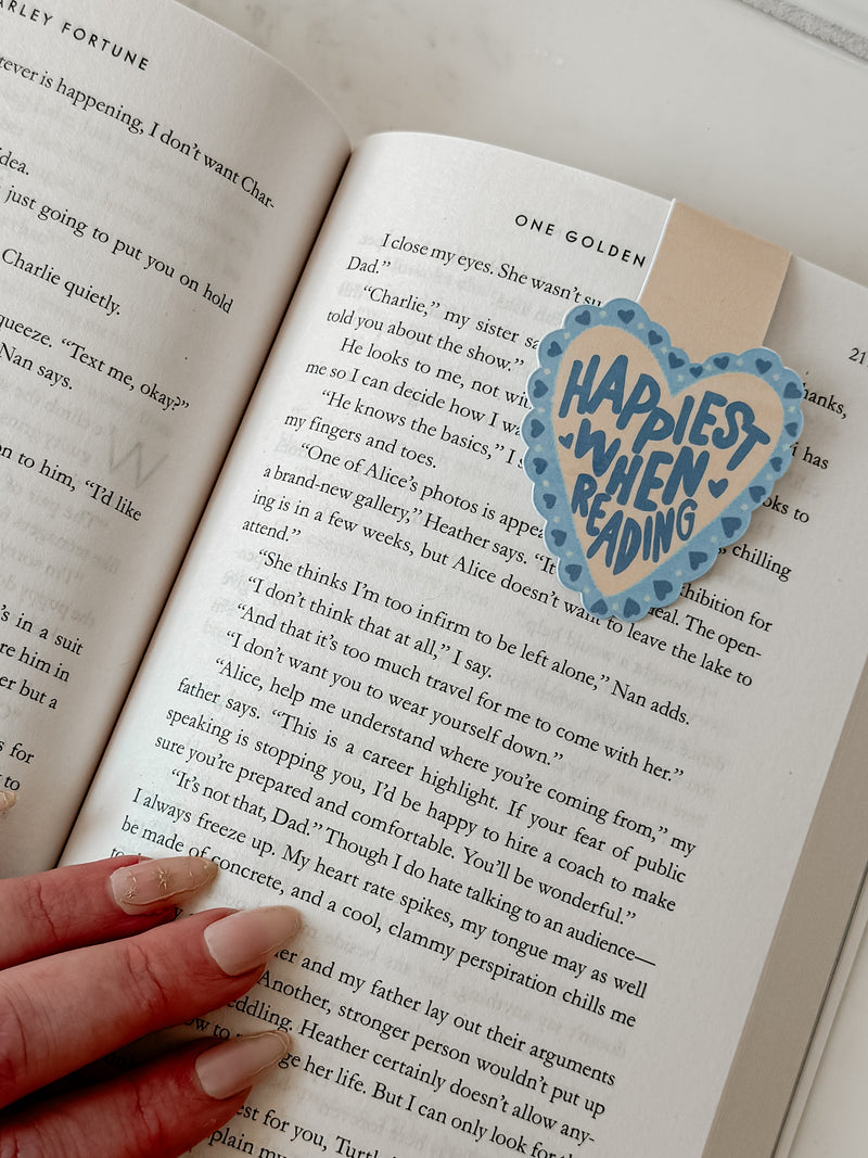 Happiest When Reading Magnetic Bookmark