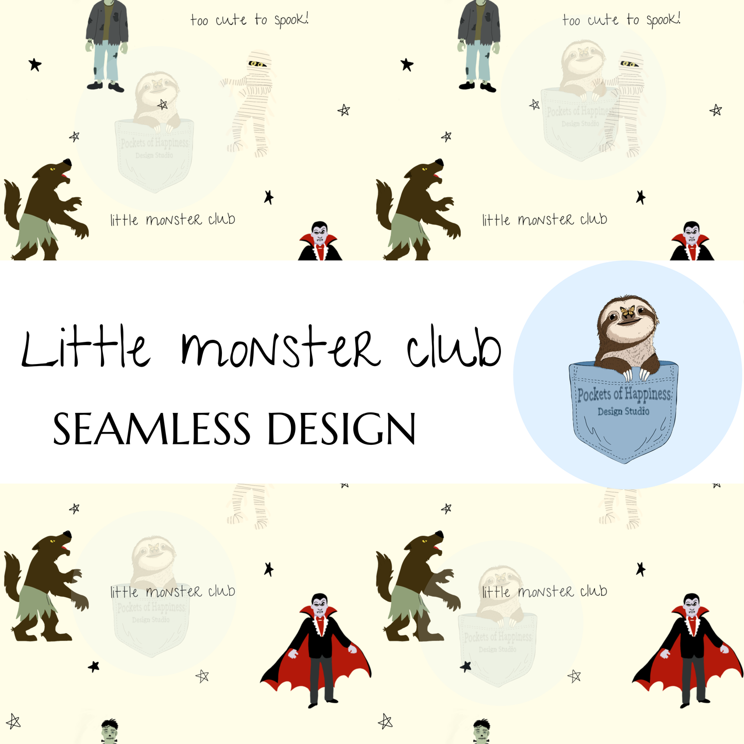 Little Monster Club Seamless