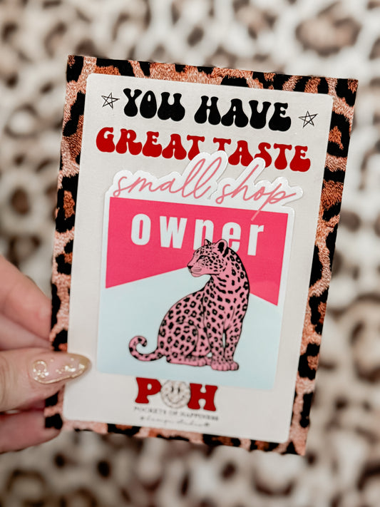 Pink Small Shop Owner Sticker